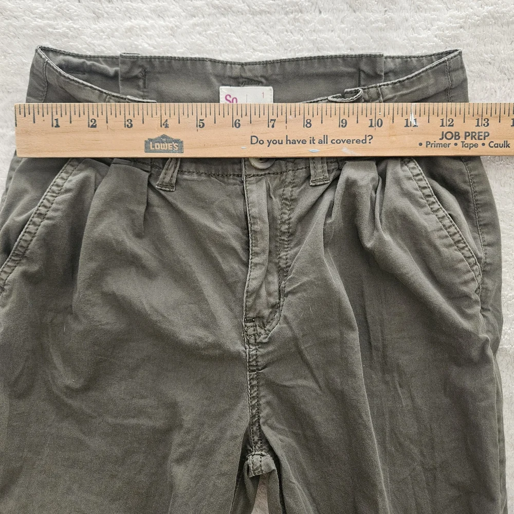 Olive Green Pleated Pants - Picture 6 of 8